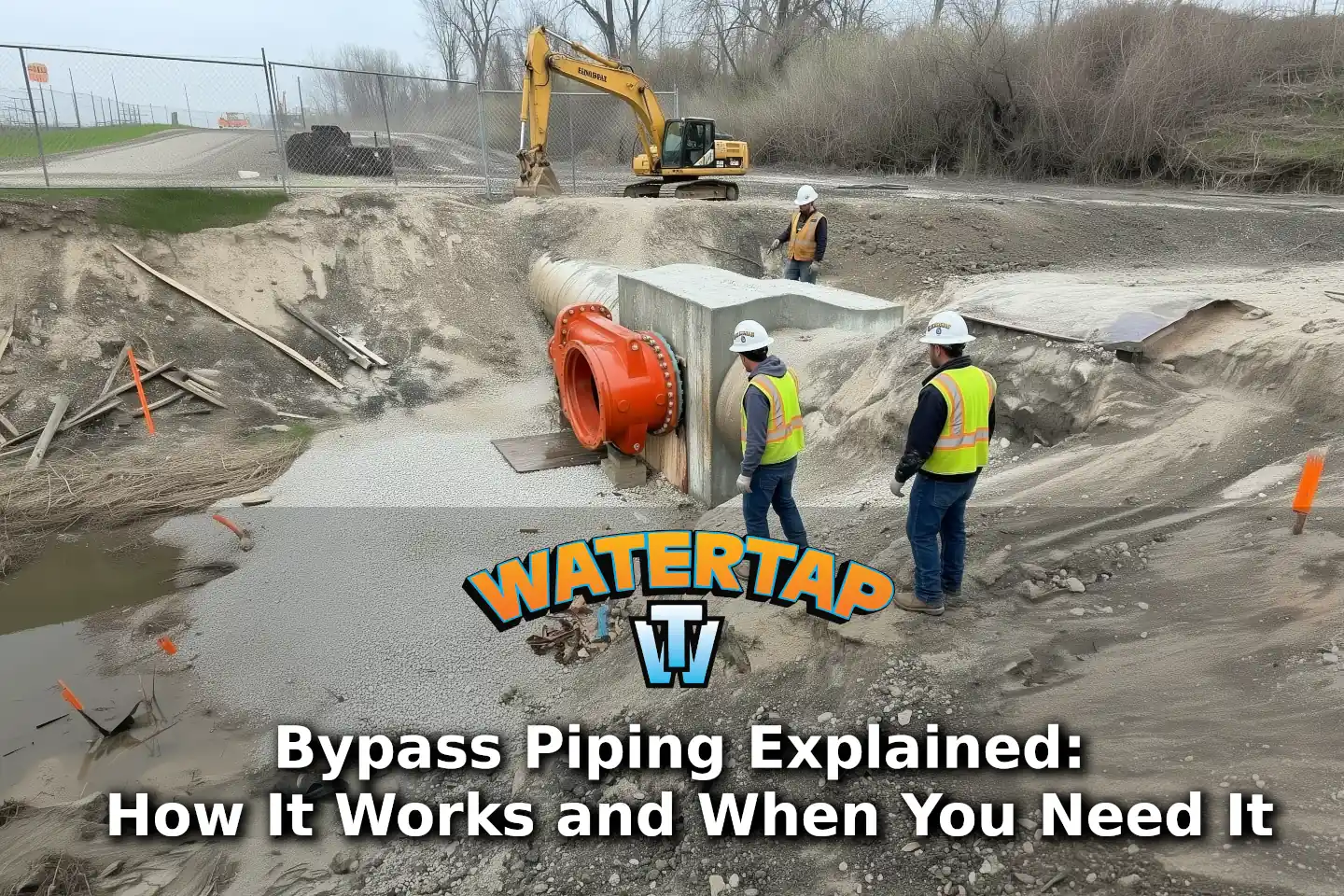 pipeline workers installing bypass taps for a bypass piping line during a repair job.